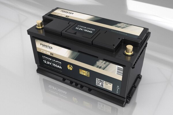 FORSTER 150Ah 12,8V Lithium LiFePO4 Premium Battery | 200A-BMS-2.1 | Ducato Ford PSA | 1920Wh | IP67