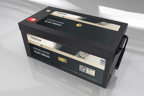 FORSTER 480Ah 12,8V Lithium LiFePO4 Premium Μπαταρία 300A-BMS-2.1 | 500A Bluetooth Shunt Μέτρησης | 6144Wh IP67